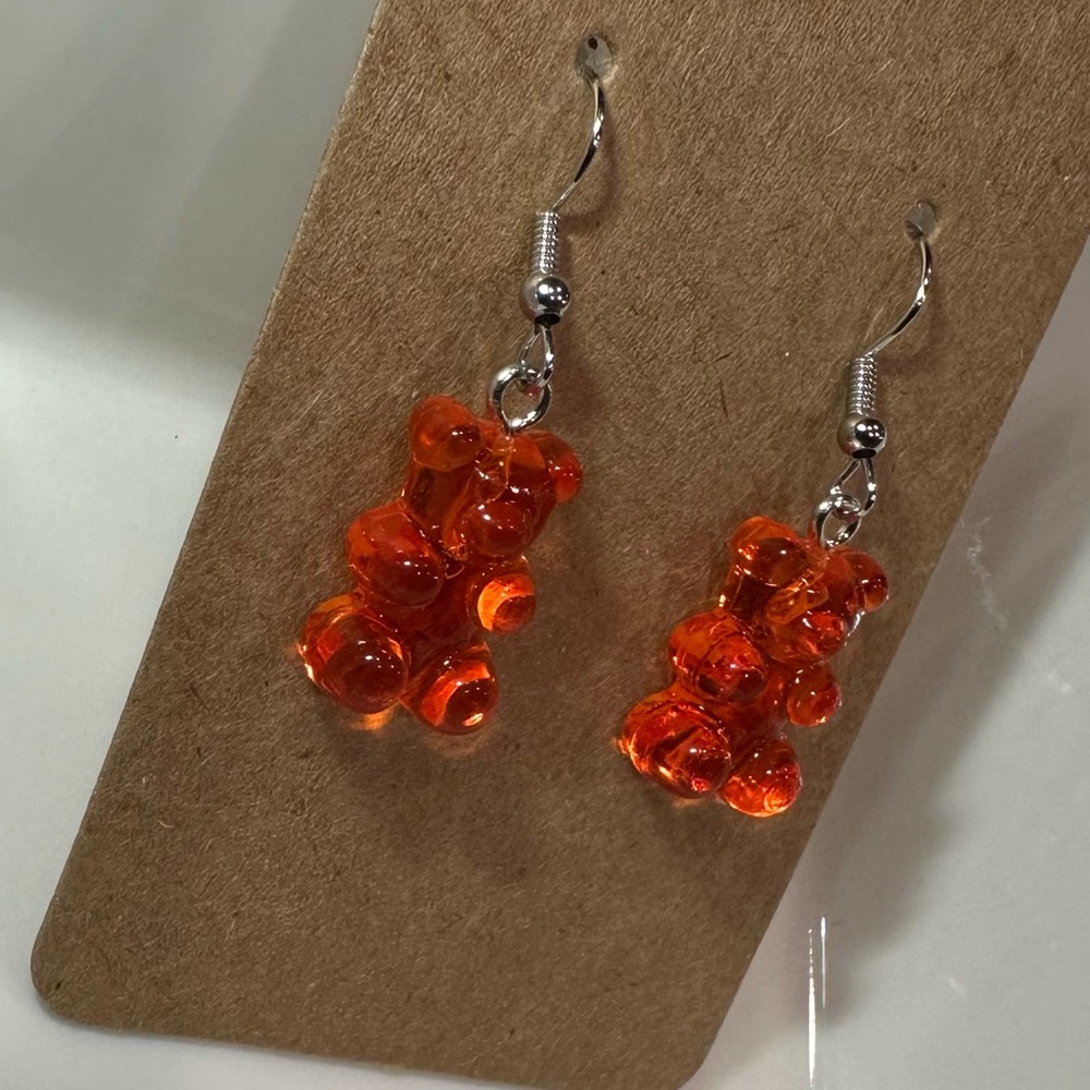 Gummy Bear Earrings: Orange Tangerine - Handmade - New never worn.